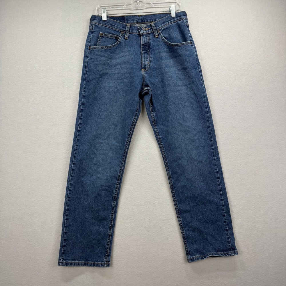 Wrangler Relaxed Fit Jeans Mens 30x30 Blue Denim Pants Workwear Stretch Utility